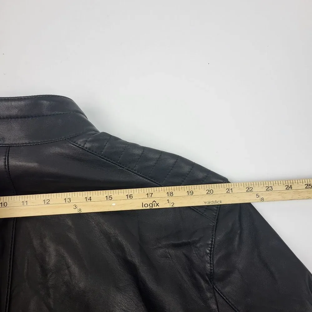 Murano Premium Leather Genuine jacket Lamb Skin Black